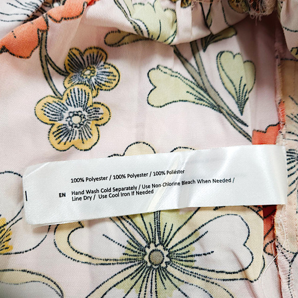 NWT B.O.G. Lottie & Holly Floral Tiered Mini Dress Sz. L [12] Pink Orange - Picture 4 of 6